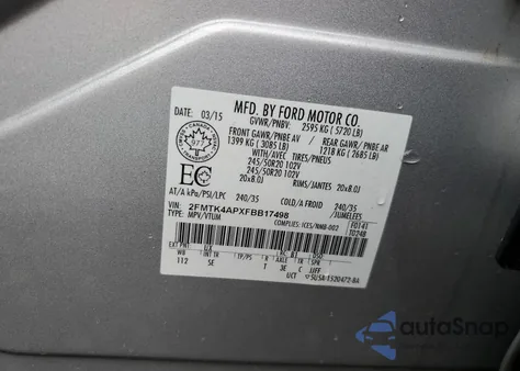 2015 Ford Edge Sport из США, поврежденный, VIN 2FMTK4APXFBB17498